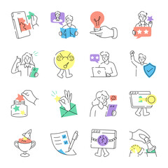 Pack of Hand Drawn Social Media and Marketing Illustrations 

