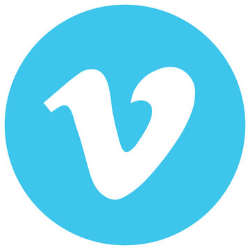 Vimeo logo light blue circle icon vector