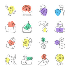 Pack of Digital Technology Doodle Style Illustrations 

