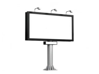 Modern billboard advertising display isolated on transparent background