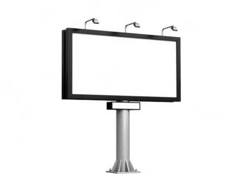 Modern billboard advertising display isolated on transparent background - Powered by Adobe