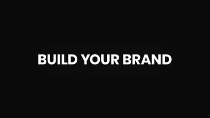 Build Your Brand Distorted Glitch Text Animation 4K – Business Identity and Marketing Growth Message