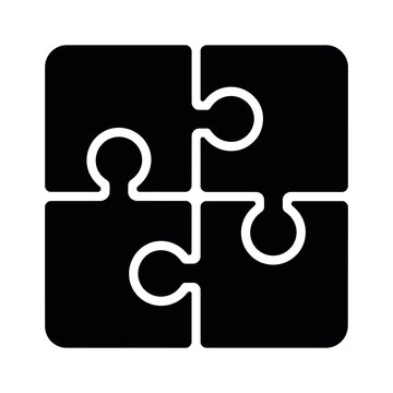 Puzzle Pieces vector icon featuring interlocking jigsaw elements for teamwork concepts