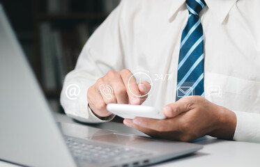 Customer service, nonstop service concept. service or activity will operate or be provided continuously without interruption throughout the day or week.