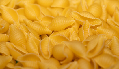 close up macro pasta shells background