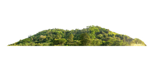 Panorama island, hill, mountain isolated on a white background. with clipping path, for photo montage. Used for graphics