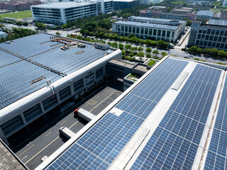 Overlooking warehouses and container trucks