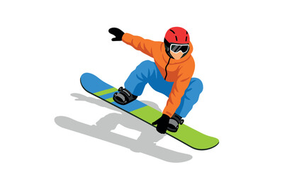 Fototapeta premium Dynamic snowboarding action: colorful winter sports adventure