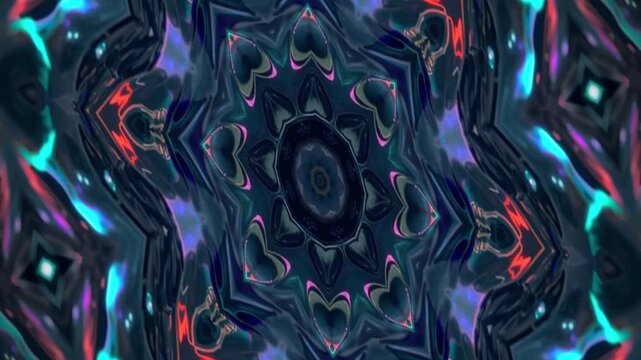 4K animated abstract background, universe flower pattern repeats forever.