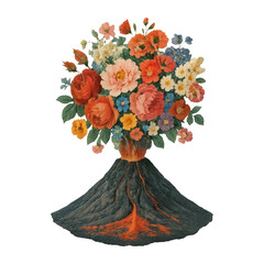 Naklejka premium PNG Floral explosion volcanic fusion