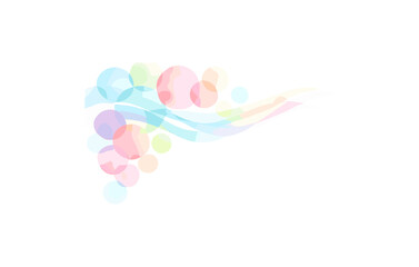 Fototapeta premium Abstract colorful wave of overlapping circles in pastel tones