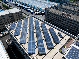 solar power on rooftop of factoy building
