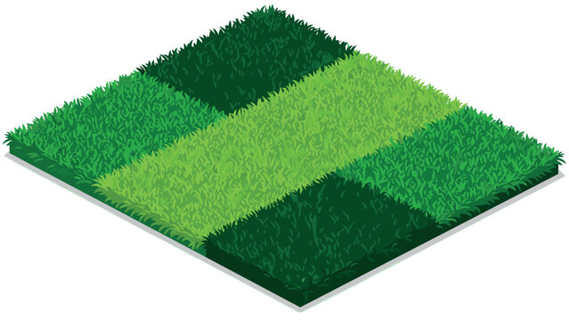 Isometric grass blocks with varied green shades in a geometric pattern