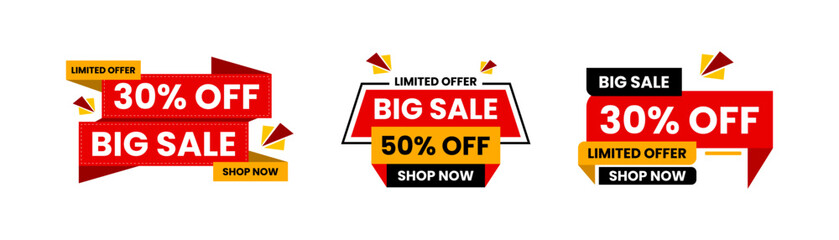 Obraz premium Big Sale Discount Badges and Promotional Labels Set