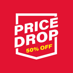 Price Drop Sale Banner 50 Percent Off