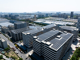 solar power on rooftop of factoy building