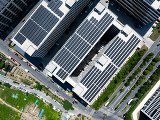 solar power on rooftop of factoy building