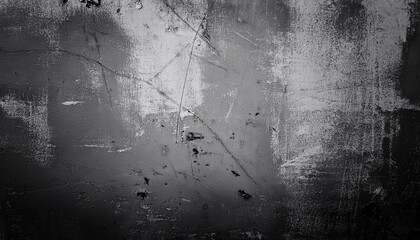 grunge concrete wall texture with scratches and stains in black and white tone