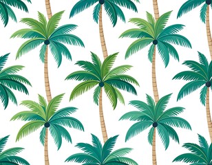 Tropical Palm Tree Pattern - Seamless Summer Design.
