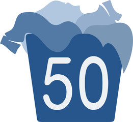 Number of possible laundry washes symbol