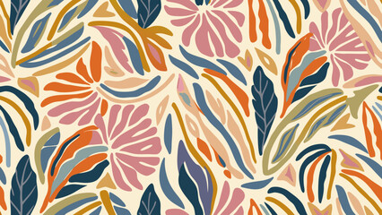 abstract seamless pattern with flowers