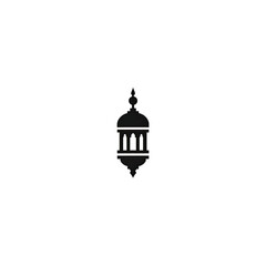 Obraz premium Simplified graphic of a hanging lantern, illuminated, with a dark backdrop