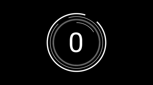 Rapid circular countdown 5 seconds animation emphasizing instant urgency for social media ads, flash promotions, crisp motion graphics. video 4K