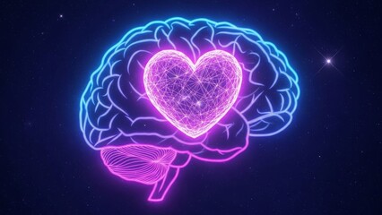 Brain Heart Connection: Technology & Human Emotion Concept