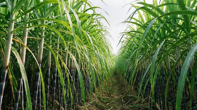 Sugarcane planted to produce sugar and food.