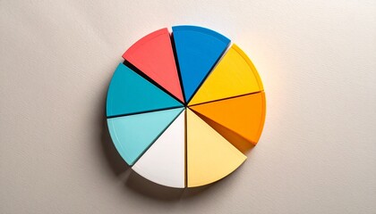 Obraz premium 3D Pie Chart with Ten Colorful Segments for Data Visualization, Category Breakdown, and Infographic Visual Concepts