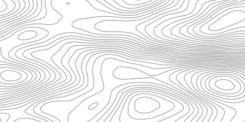 Minimal black and white topographic contour line background with flowing organic curves, inspired by terrain maps, wood grain textures, and fluid relief forms in a seamless vector style. © Hasan