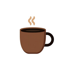 Obraz premium Brown coffee cup with dark liquid and stylized steam, set against a black background