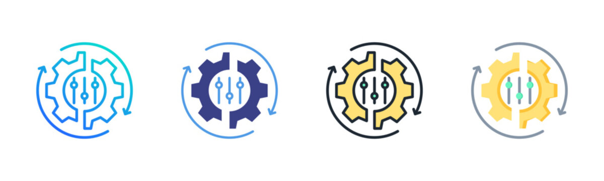 Integration icon set multiple style collection