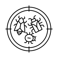 Pest Detection Icon &ndash; Insect Target with Alert Symbol Representing Early Identification and Prevention of Crop Threats Vector Icon