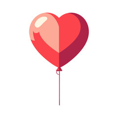 Red Heart Shaped Balloon Illustration for Love and Celebration