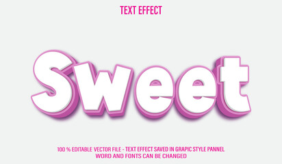 Sweet 3d editable text effect style
