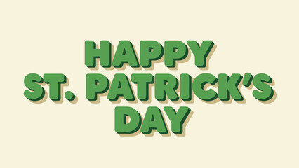 Fototapeta premium St patrick's day greeting card with green text on beige background festive celebration concept