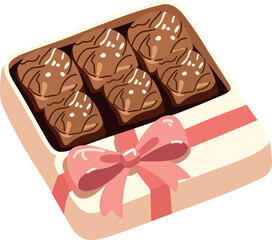 Illustration of Chocolates in Gift Box