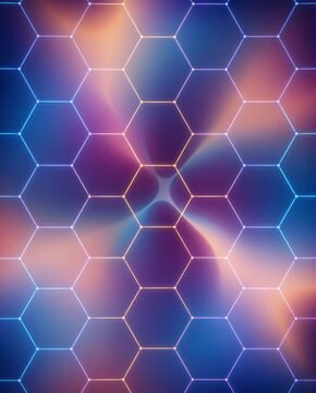 exagonal Grid Background That Becomes Increasingly Random And Abstract