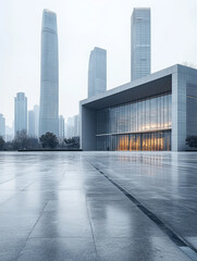 Modern minimalist architectural plaza car advertisement background image