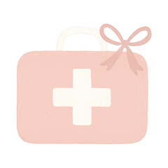 Fototapeta premium PNG Pink first aid kit illustration.