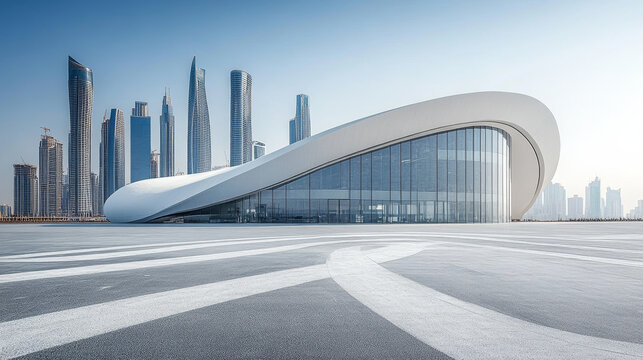 Modern minimalist architectural plaza car advertisement background image