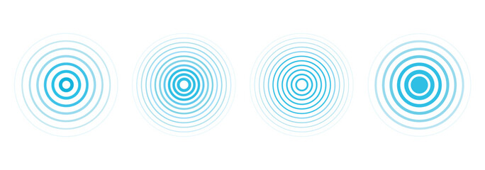 Radial lines pulse from center creating dynamic echo effect with circular patterns, perfect for audio visualization, signal graphics, and geometric wave compositions © top3