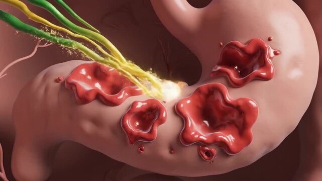 Medical Animation of Zollinger-Ellison Syndrome and Gastric Ulcers