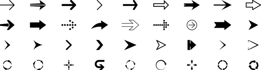 Arrows set icon. Arrows set vector illustration. simple arrow set. Arrow icon. Arrow black colored. vector icon. Arrows vector collection. Vector. © Expart Designer