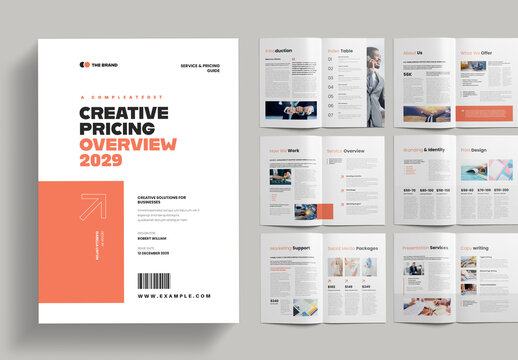 Service and Pricing Guide Template Layout