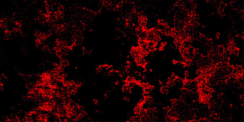 Abstract Watercolor red and black grunge background painting. Dark grunge textured red concrete wall background. Red color powder explosion isolated on black background.  Trendy living coral color tex