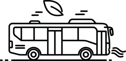 Eco-friendly bus line art illustration