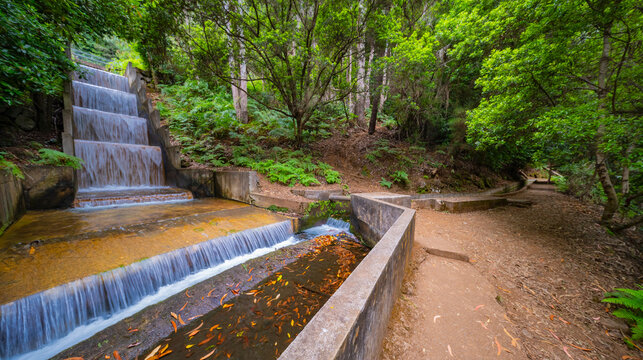Levada Faja dos Rodrigues, Mountain Footpath, Irrigation Channel Maintenance Trail, Madeira, Portugal, Europe