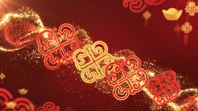 Vibrant red and gold chinese new year celebration background decoration